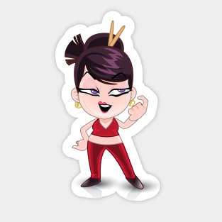 asian beautiful girl cartoon character for young kids Sticker